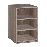 Module profond pour caisses (jusqu�H 19 cm) � 3 plateaux coulissants L 45 x P 55 cm, �troit, finition weng�