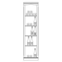 Syst�me d�tag�re � vin PIEMONT, bois de sapin, anthracite