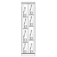 Syst�me d�tag�re � vin PIEMONT, bois de sapin, laqu� blanc avec bord en aulne plaqu� marron clair, mod�le 2