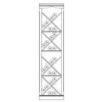 Syst�me d�tag�re � vin PIEMONT, bois de sapin, laqu� blanc avec bord en aulne plaqu� marron clair, mod�le 3