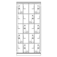 Syst�me d�tag�re � vin PIEMONT, bois de sapin, laqu� blanc avec bord en aulne plaqu� marron clair, mod�le 5