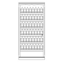 Syst�me d�tag�re � vin PIEMONT, bois de sapin, laqu� blanc avec bord en aulne plaqu� marron clair, mod�le 7