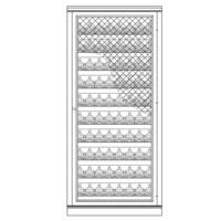 Syst�me d�tag�res � vin PIEMONT, bois de sapin, noyer/brun moyen avec grille, mod�le 12