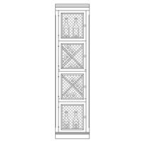 Syst�me d�tag�res � vin PIEMONT, bois de sapin, noyer/brun moyen avec grille, mod�le 4