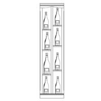 Syst�me d�tag�res � vin PIEMONT, bois de sapin, noyer/brun moyen, mod�le 2