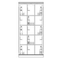 Syst�me d�tag�res � vin PIEMONT, bois de sapin, noyer/brun moyen, mod�le 5