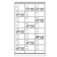 Syst�me d�tag�res � vin PIEMONT, bois de sapin, noyer/brun moyen, mod�le 8