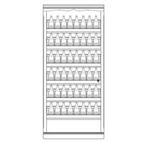 Syst�me d�tag�res � vin PIEMONT, bois de sapin, noyer/brun moyen, mod�le 9