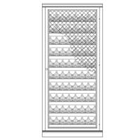 Syst�me d�tag�res � vin PIEMONT, placage ch�ne, brun fonc� avec grille, mod�le 12