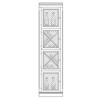 Syst�me d�tag�res � vin PIEMONT, placage ch�ne, brun fonc� avec grille, mod�le 4