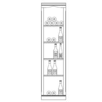 Syst�me d�tag�res � vin PIEMONT, placage ch�ne, brun fonc�, mod�le 1