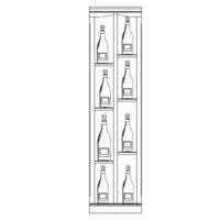 Syst�me d�tag�res � vin PIEMONT, placage ch�ne, brun fonc�, mod�le 2