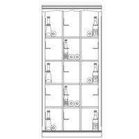Syst�me d�tag�res � vin PIEMONT, placage ch�ne, brun fonc�, mod�le 5