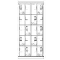 Syst�me d�tag�res � vin PIEMONT, placage ch�ne, brun fonc�, mod�le 6