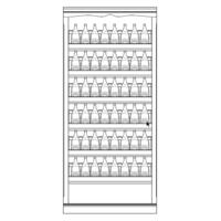 Syst�me d�tag�res � vin PIEMONT, placage ch�ne, brun fonc�, mod�le 9