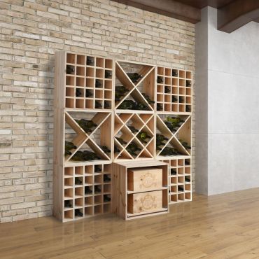 Meuble de rangement en bois pour 2 caisses bois VISIORACK Ma Cave à Vin