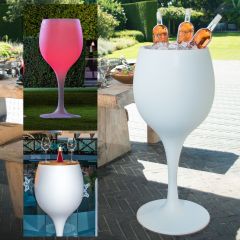 Seau à glace design, avec et sans éclairage LED modèle table d‘ appoint H 110 cm