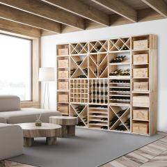 Étagères à vin modulables VINCASA 60, en pin naturel