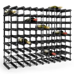 Étagère à vin TREND P22 cm en pin teinté noir, pour 90 btl.