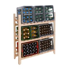 Étagère en bois pour 6 - 12 caisses de boissons/étagère pour caisses de boissons