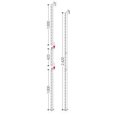 Pièce intermédiaire 42 cm (2 pièces) pour une hauteur totale de 2,42 m