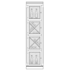 Système d´étagère à vin BAROLO, bois de sapin, brun clair avec grille, Modèle 2