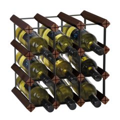 Étagère à vin TREND PREMIUM pour 12 bouteilles (H 33,5 x L 33,5 cm) en brun foncé