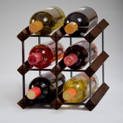 Étagère à vin TREND PREMIUM pour 6 bouteilles (H 23,5 x L 23,5 cm) en brun foncé