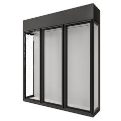 Vitrus, cabinet en verre, L 158 cm, 3 portes