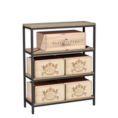 Étagère de stockage métal-bois Black Pure WOOD modèle 4