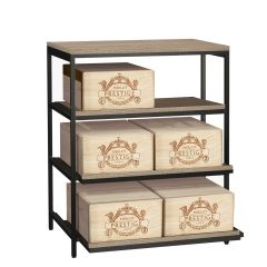 Casier à vin métallique BLACK PURE, modèle 6 avec tiroirs pour caisses de vin, P 60 cm