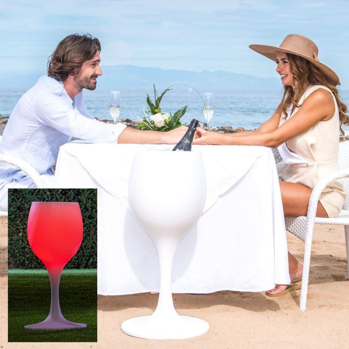 Seau à glace design, avec et sans éclairage LED modèle table d‘ appoint H 70 cm