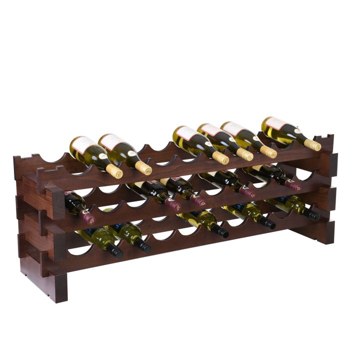 Étagère à vin CASANOVA effet noyer, L 114 cm