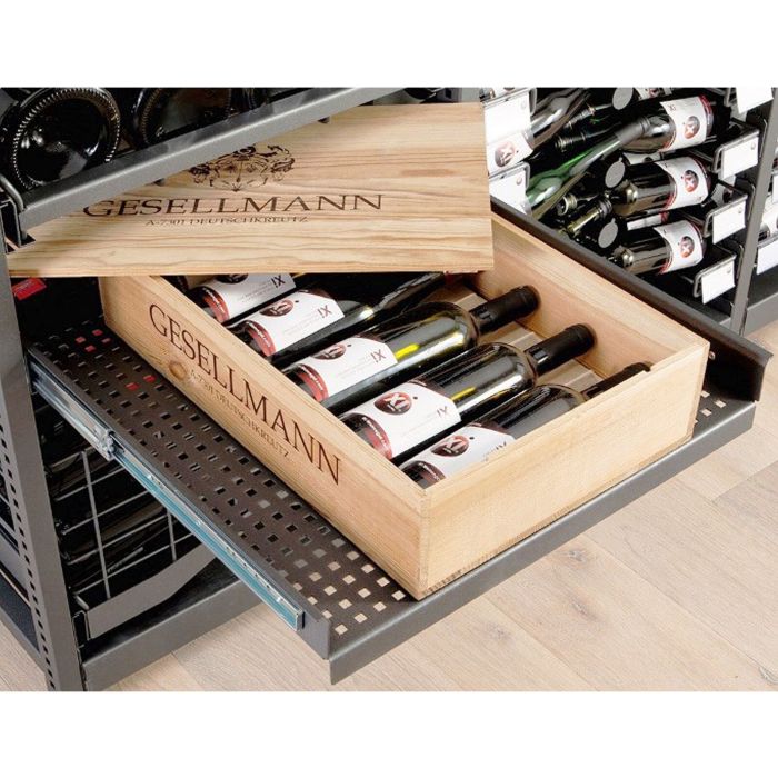 Plateaux coulissants pour caisses de vin Xi