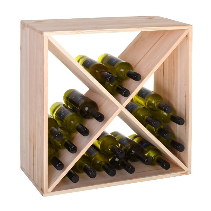 Étagère à vin X-CUBE, en pin naturel