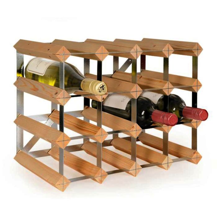 Étagère à vin TREND P22 cm en pin teinte claire, pour 16 btl