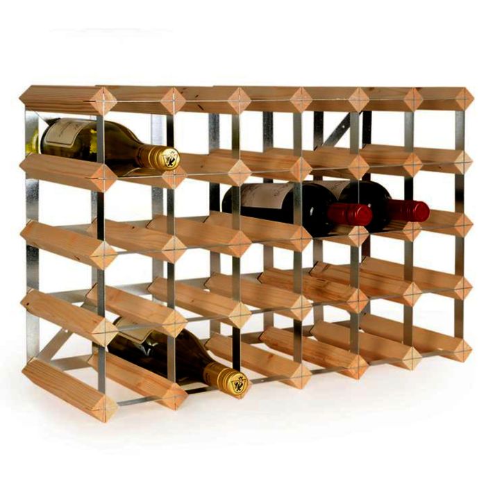 Étagère à vin TREND P22 cm en pin teinte claire, pour 30 btl