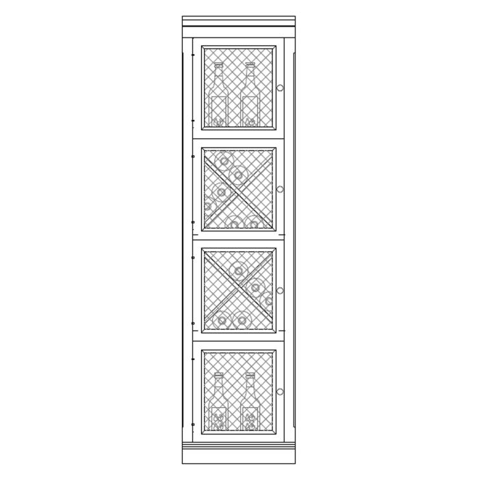 Système d´étagère à vin PIEMONT, bois de sapin, anthracite avec grille, modèle 3