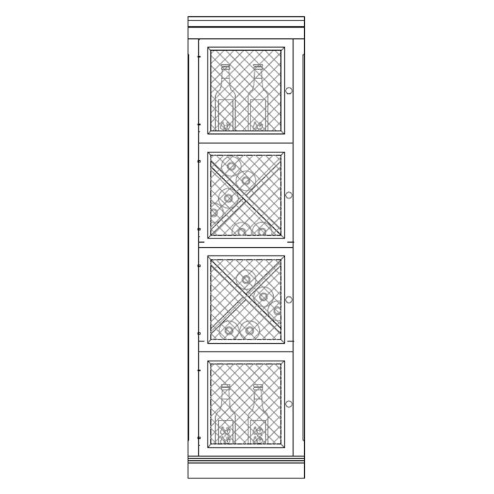 Système d´étagère à vin PIEMONT, bois de sapin, anthracite avec grille, modèle 3