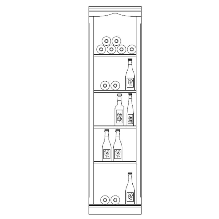 Système d´étagères à vin PIEMONT, placage chêne, brun foncé, modèle 1