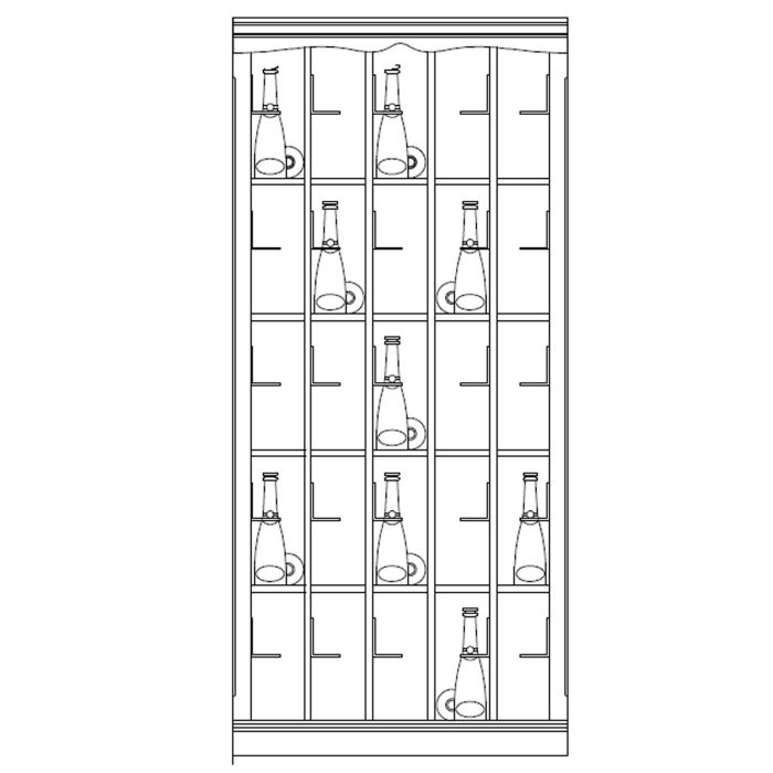 Système d´étagères à vin PIEMONT, placage chêne, brun foncé, modèle 7