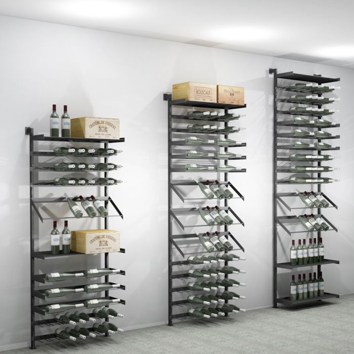 Etagère à vin modulable en métal BLACK PURE VARIO pour fixation murale