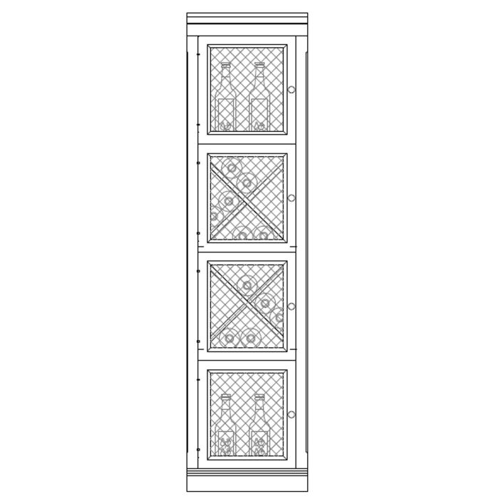 Système d´étagère à vin BAROLO, bois de sapin, brun clair avec grille, Modèle 2