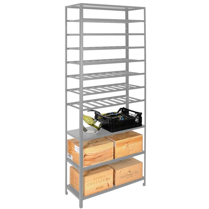 Etagère à vin en métal argenté BLACK PURE modèle 8