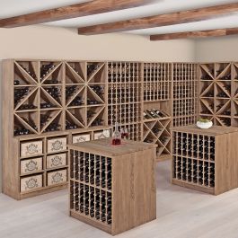 Étagère à vin H150 cm capacité 140 bouteilles bois massif