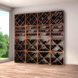 Lot de 2 casiers à vin muraux rustiques en bois pour bouteilles de vin,  étagères