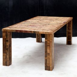 Table BOTTE DA VINO, rustique avec piètement en bois