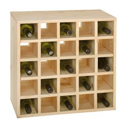 Étagère à vin CUBE 52 casiers individuels, en pin naturel