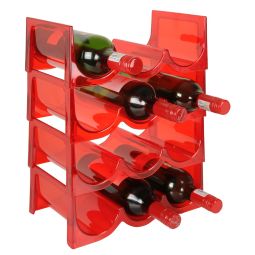 Étagère à vin FLASH rouge, lot de 4