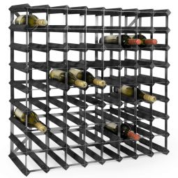 Étagère à vin TREND P22 cm en pin teinté noir, pour 72 btl.